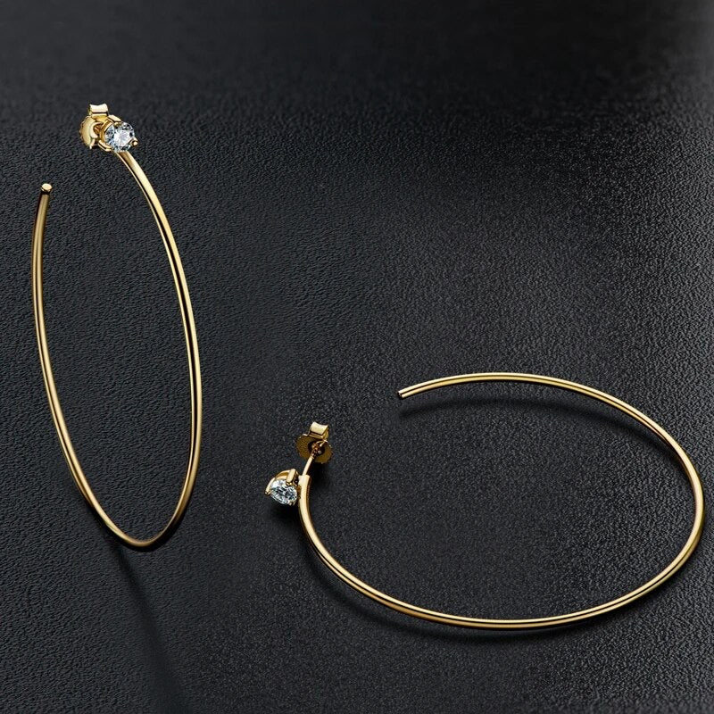 Moissanite Diamond Hoop Earrings