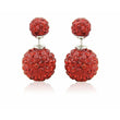 Red Shamballa disco ball stud earring. 