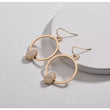 Drusy druzy Gold Drop Earrings- natural