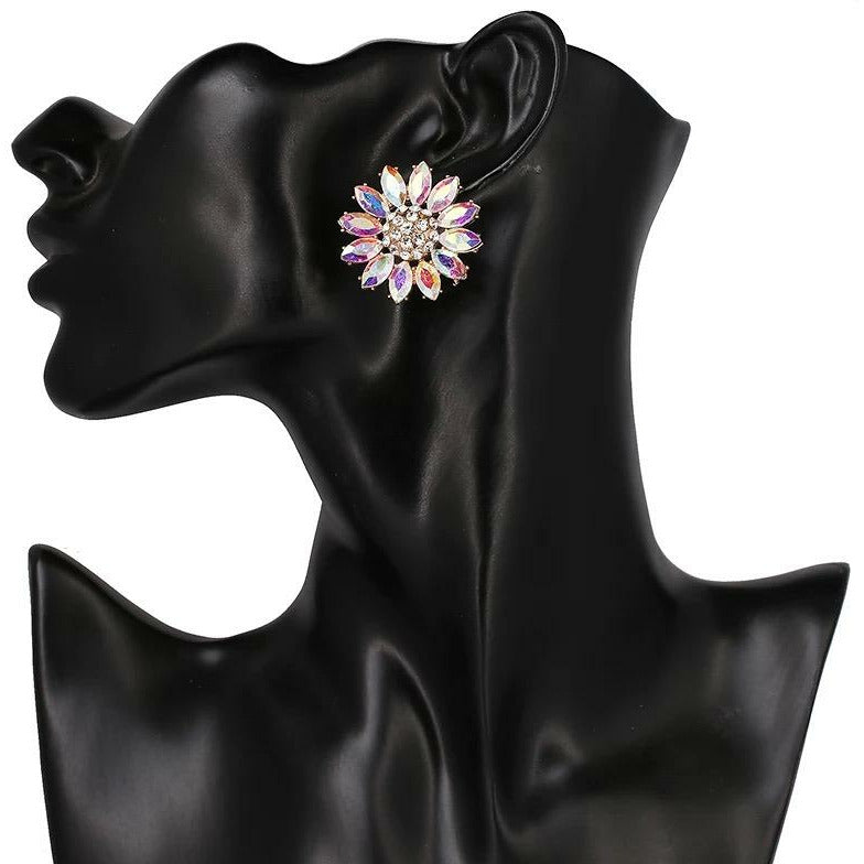 Crystal Sunflower Stud Earrings