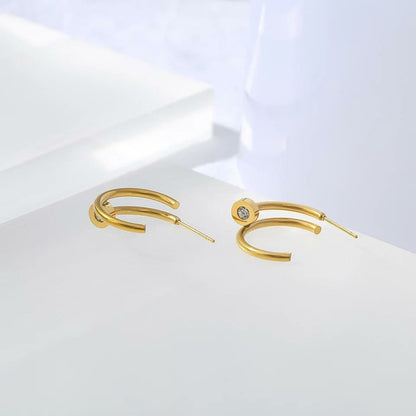 Nail Cartier inspired hoop earrings