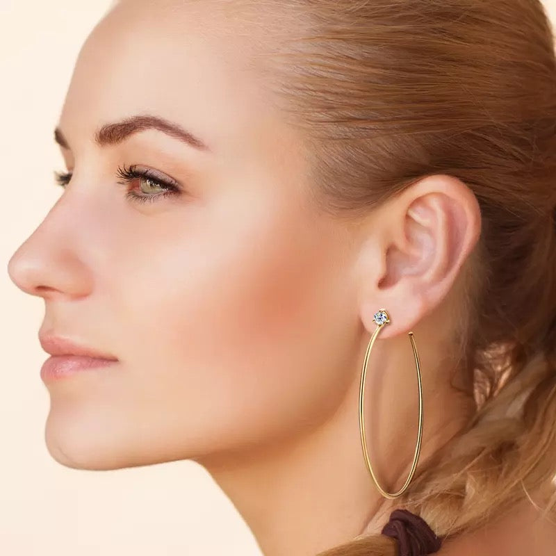 Chloe Moissanite Diamond Hoop Earrings
