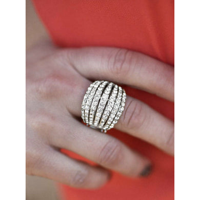 Silver Rhinestone Statement Dinner Ring