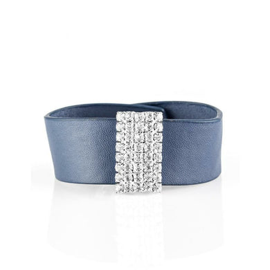 Catwalk Blue Leather Bracelet - Sophistycats Jewelry