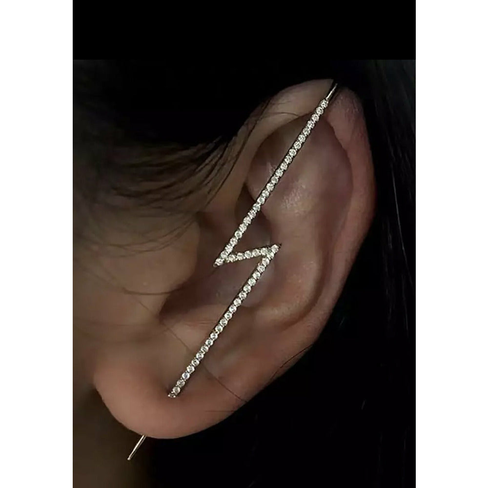 Bolt-ly Bling Ear Climber Earrings - Gold or Silver
