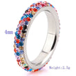 A Rainbow Multicolor Rhinestone Stainless Steel Ring