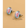 H-Artsy Round Stainless Steel Post Earrings
