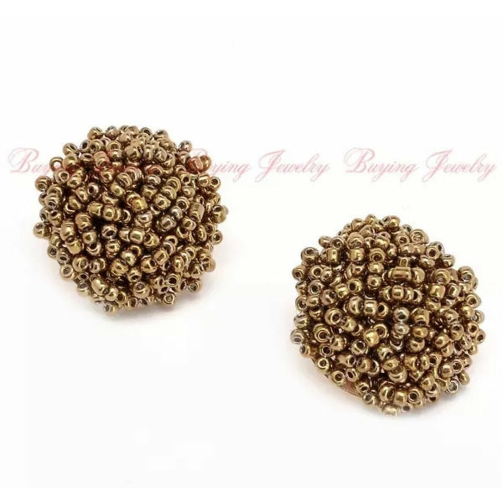 Coral Beaded Studs