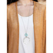 Large silver hoop turquoise stone ring silver necklace