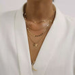 Butterfly Crescent Layered Gold Necklace