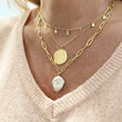 Kinsly Drop Pearl Paper Clip Necklace
