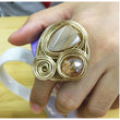 Geo Crystal Statement Wire Ring