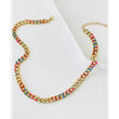 Hip hop chunky Necklace - Multicolor Enamel Cuban Link Gold Necklace