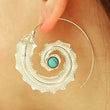 Gold round drop punk bohemian earrings 