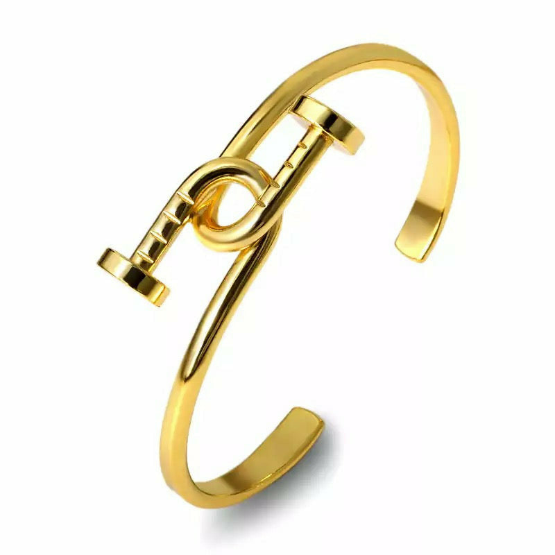 Double Nail Cuff Bracelet - Gold/Silver
