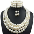 Sandra Multilayered Pearl Necklace Set - Sophistycats Jewelry