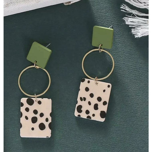 Geo-Spotted Acrylic Earrings