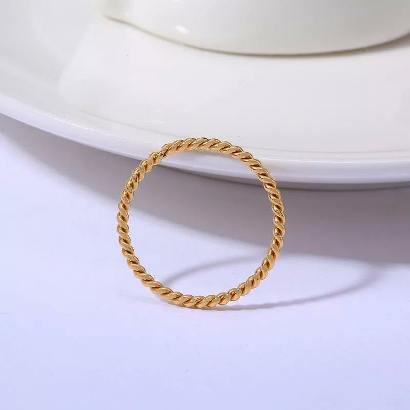 Twisted Gold Stacking or Knuckle Ring