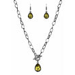 Green and silver chain with earrings 