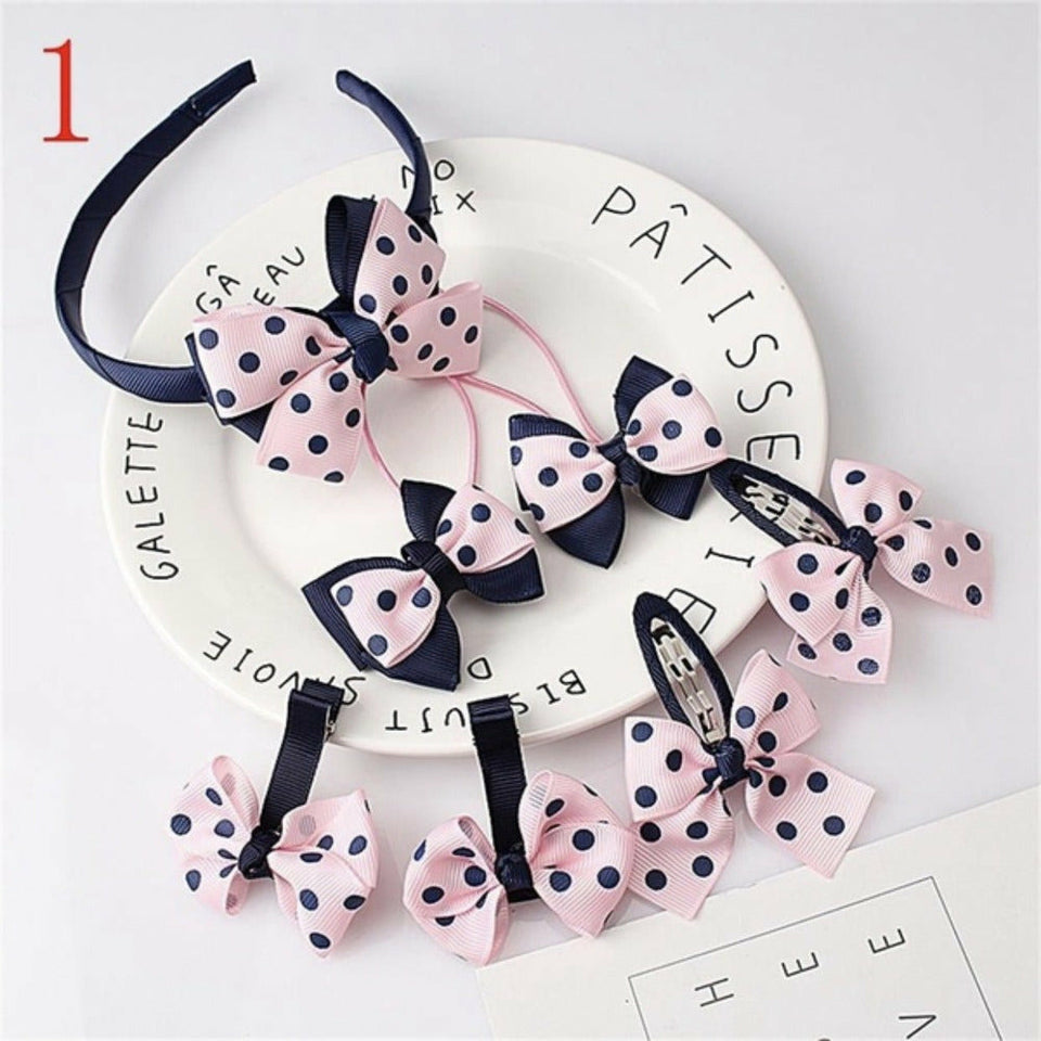 Polka Dot Headband - 7 Piece Set - Sophistycats Jewelry