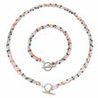 Multicolor Layered Choker Necklace Set - Gold or Silver