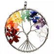 Seven Chakra Tree of Life Necklace - Silver 