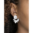 White rhinestone Double Post Earrings 