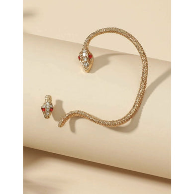 Snake Rhinestone Stud-Cuff Earrings