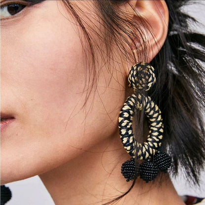 Bohemian ‘Pom-Pom’ Statement Tassel Drop Earrings - Sophistycats Jewelry