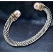 Lexi Pearl Cable Wire Cuff Bracelet