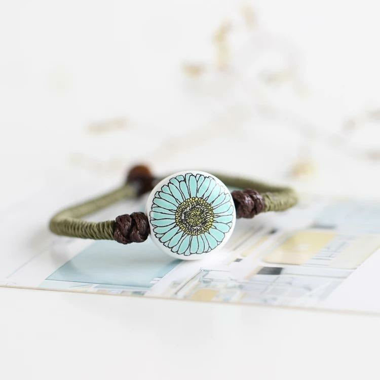 Sunflower boho bracelet 