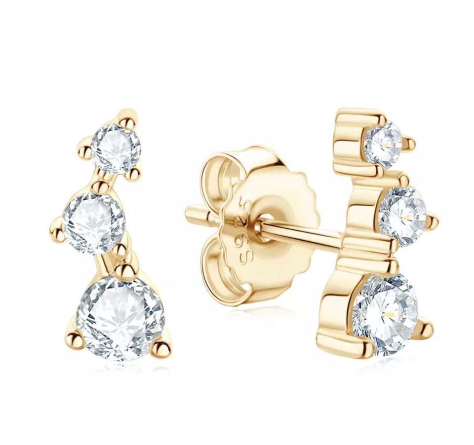 Moissanite Diamond Climber Studs