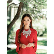 Rhinestone Collar Necklace - Silver