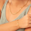 Paper clip Choker to Chain Necklace w/ Bracelet Set - Gold / Silver