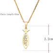 Jesus Fish Gold Stainless Steel Necklace