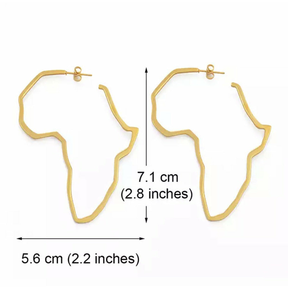 Large Africa Gold Hoop Earrings